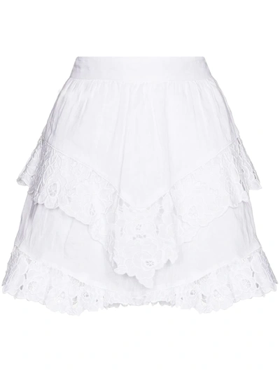 Shop Isabel Marant Étoile Im Etoile Enali Skrt Mini Hw Rffls Frnt In White