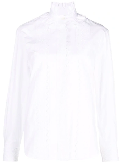 Shop Rabanne White Ruffled Shirt