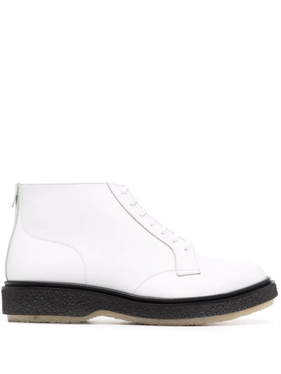 Shop Adieu Flat Lace-up Boots In Weiss
