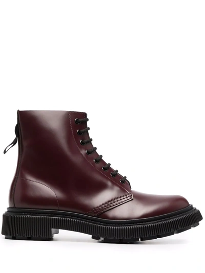 Shop Adieu Ankle Lace-up Boots In Rot