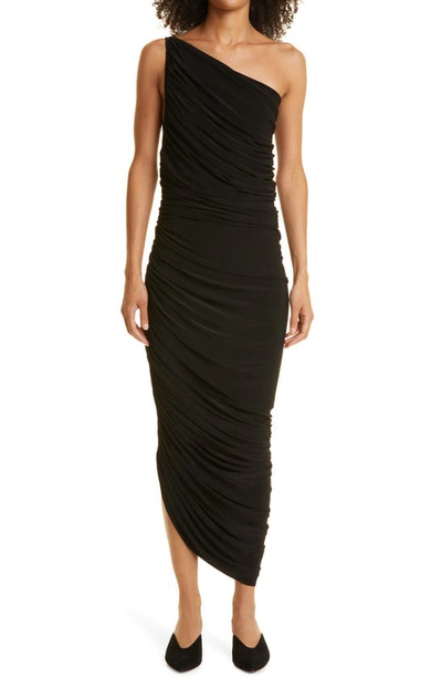 Shop Norma Kamali Diana One-shoulder Gown In Black