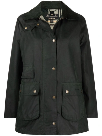 Shop Barbour Waxed Cotton Coat In Grün