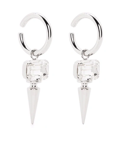 Shop Junya Watanabe Crystal-detail Earrings In Silber