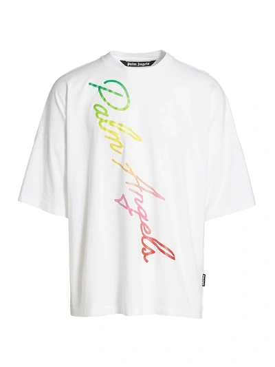 Shop Palm Angels Miami Logo Loose T-shirt In White Multi