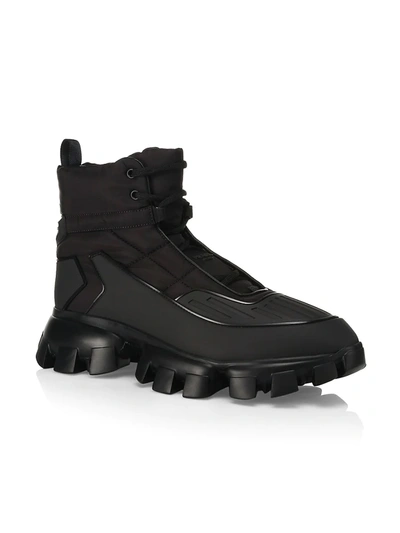 Shop Prada Men's Cloudbust Thunder Lace-up Boots In Nero