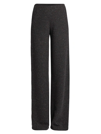 Shop Loro Piana Women's Wide-leg Cashmere Pants In Fantasy Dark Grey Mel