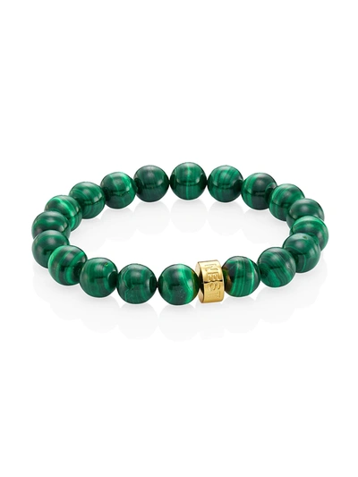 Shop Nest Women's 22k Goldplated Malachite Stretch Bracelet In Green