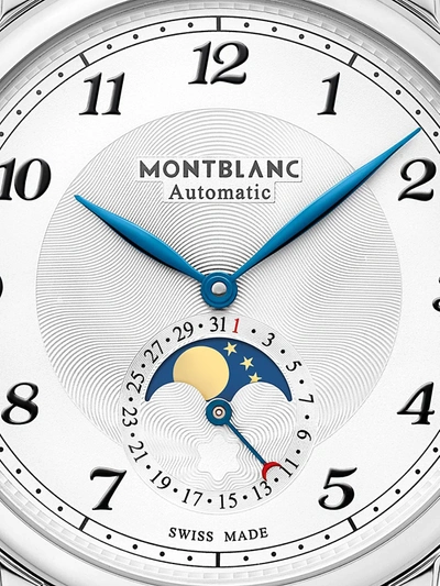 Shop Montblanc Men's Star Legacy Alligator-strap Watch In Silver