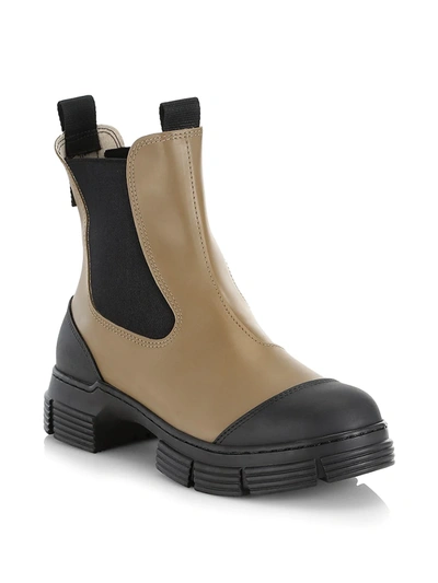 Shop Ganni City Chelsea Boots In Fossil