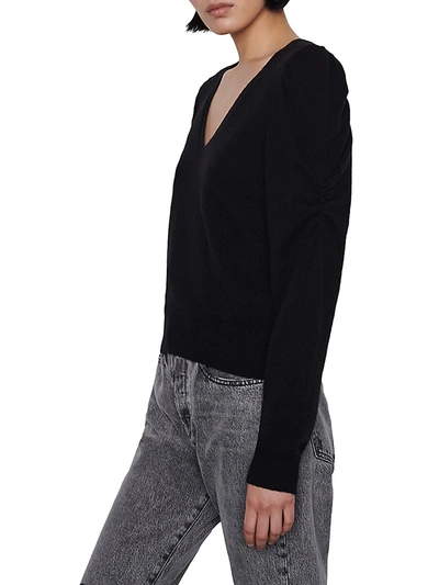 Shop Frame Women's Frankie Puff-sleeve Sweater In Noir