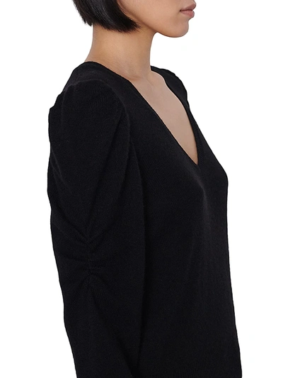 Shop Frame Women's Frankie Puff-sleeve Sweater In Noir