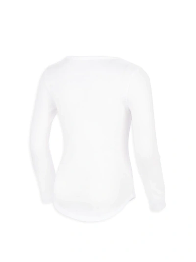 Shop Adidas Originals Little Girl's Long Sleeve Logo Ombré T-shirt In White
