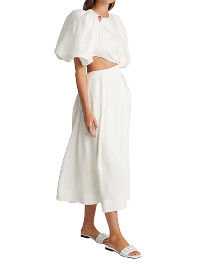 Shop Aje Women's Vanades Cut-out Midi Dress In Ivory