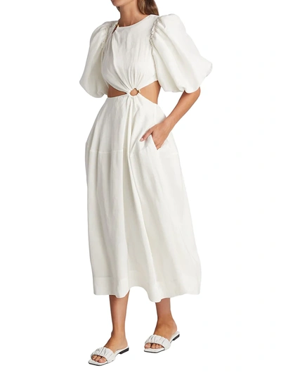 Shop Aje Women's Vanades Cut-out Midi Dress In Ivory