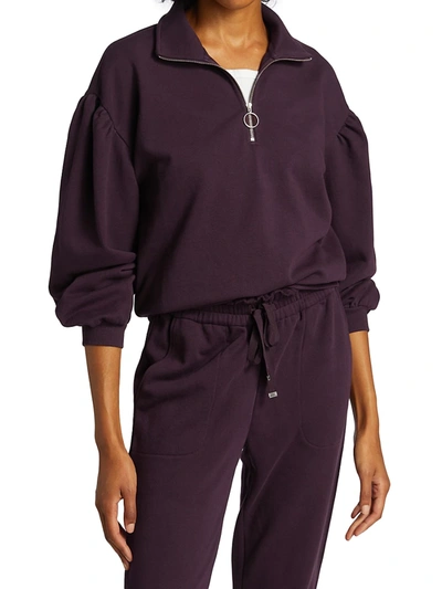 Shop Cami Nyc Women's Margaret Quarter-zip Sweatshirt In Boysenberry