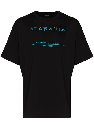 Shop Raf Simons Ataraxia Tour Cotton T-shirt In Black