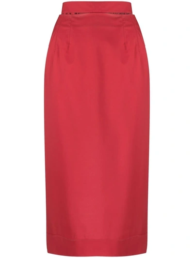 Shop Jacquemus Valerie Waist-strap Skirt In Red