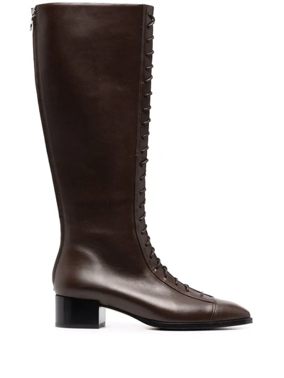 Shop Aeyde Pattie Knee-length Boots In Brown