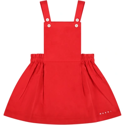 Shop Marni Red Overalls For Baby Girl