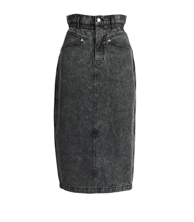 Shop Essentiel Antwerp Aiden Denim Grey Pencil Skirt In Dark/grey