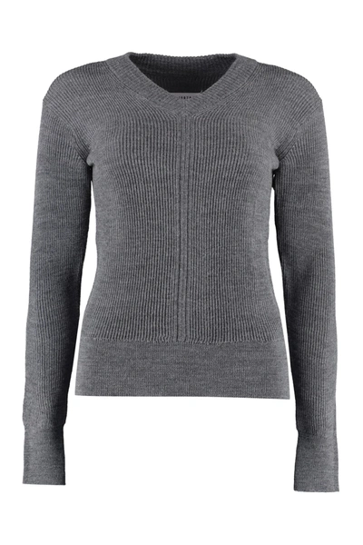Shop Maison Margiela Ribbed Sweater In Grey