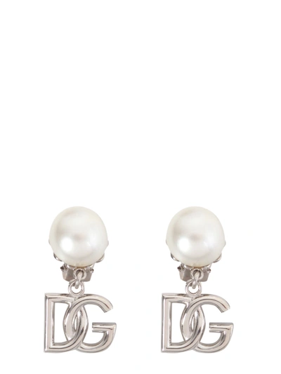 Shop Dolce & Gabbana Pendant Earrings In Argento