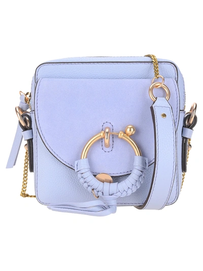 Shop See By Chloé See By Chloe Joan Camera Shoulder Bag In Silver Blue