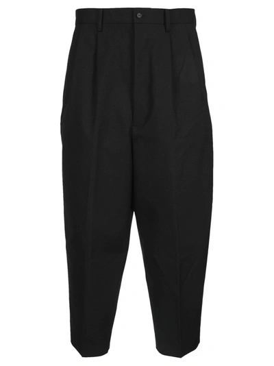 Shop Junya Watanabe Pinces Drop Crotch Trousers In Black