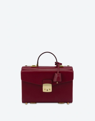 Shop Moschino Business Bag In Burgundy