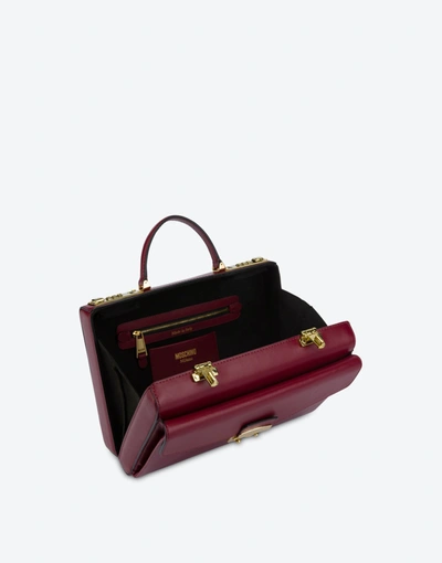 Shop Moschino Business Bag In Burgundy
