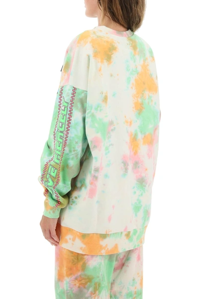 Shop Chiara Ferragni Cf Racing Tie Dye Shirt In White,green,orange