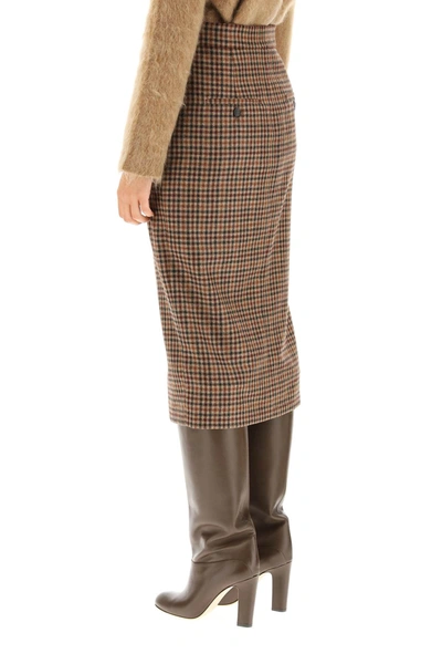 Shop Max Mara Pencil Skirt In Brown,red,beige