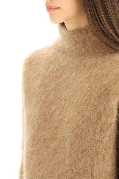 Shop Max Mara Mohair And Wool Sweater In Brown