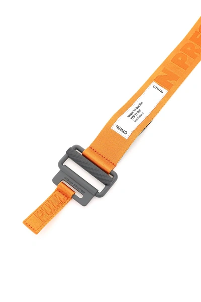 Shop Heron Preston Tape Belt In Orange,grey