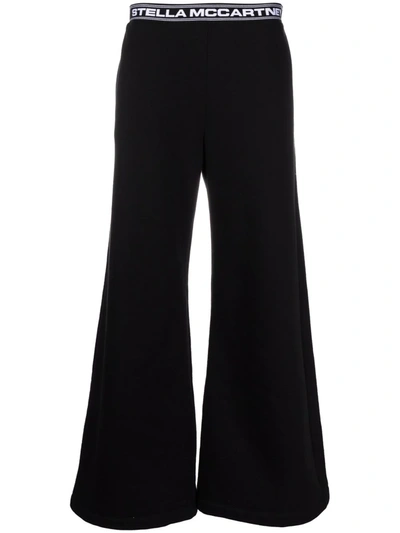 Shop Stella Mccartney Wide-leg Track Trousers In 黑色