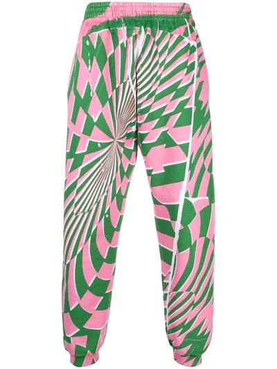 Shop Stella Mccartney X Ed Curtis Geometric Pattern Track Pants In 绿色