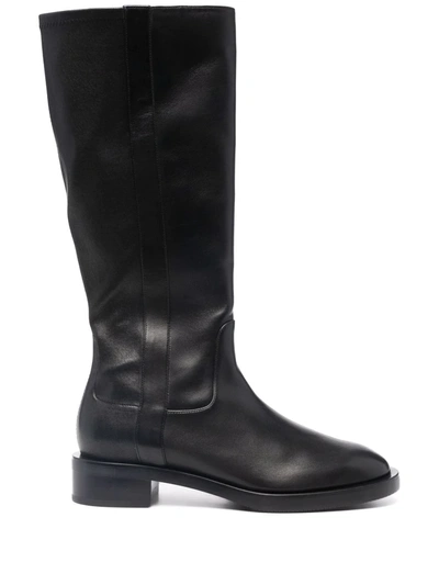 Shop Stuart Weitzman Sadie Leather Boots In 黑色