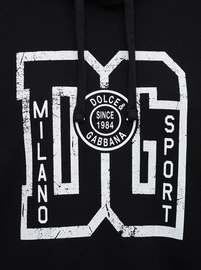 Shop Dolce & Gabbana Black Cotton Hoodie With Logo