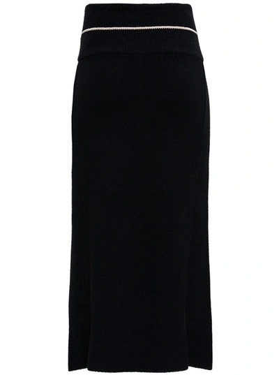 Shop Moncler Genius Black Knitted Midi Skirt By 1952