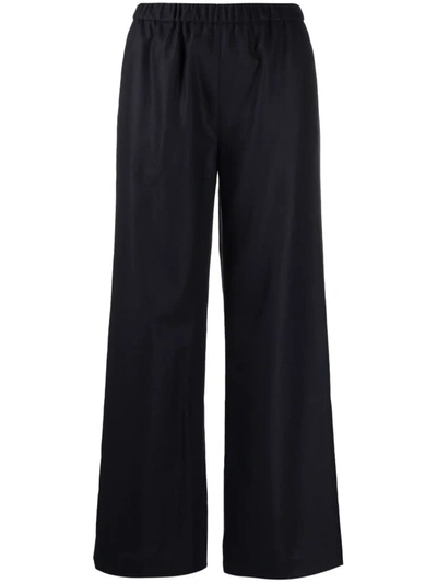 Shop Aspesi High-waisted Flared Trousers In Blue