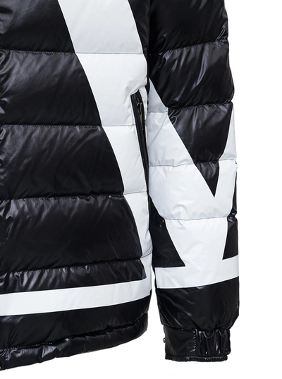 Shop Valentino Black Nylon Down Jacket With Vlogo Print