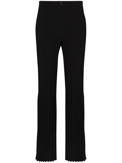 Shop A.w.a.k.e. Pleated Flare Trousers In Black
