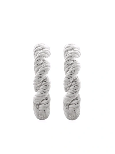 Shop Monica Vinader Corda Huggie Earrings In Silber