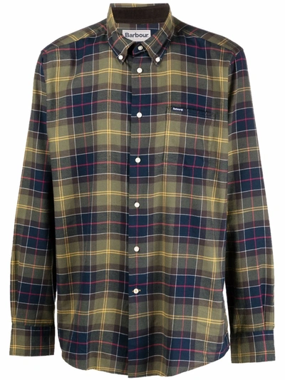 Shop Barbour Tartan Check-print Long-sleeved Shirt In Green