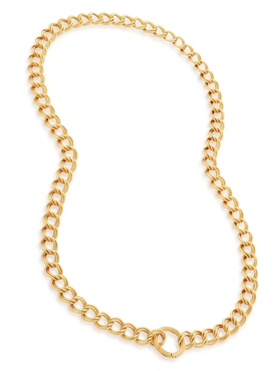 Shop Monica Vinader Groove Curb Chain Necklace In Gold