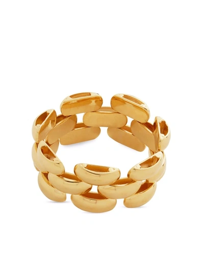 Monica Vinader 18ct Gold Plated Vermeil Silver Heirloom Woven Chain Ring In Gold