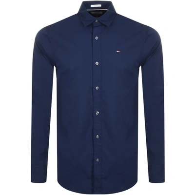 Shop Tommy Jeans Long Sleeved Shirt Navy