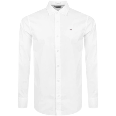 Tommy Jeans Long Sleeved Shirt In White