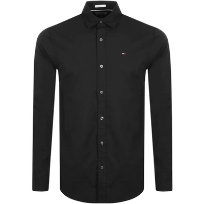 Shop Tommy Jeans Long Sleeved Shirt Black