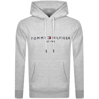 Shop Tommy Hilfiger Logo Hoodie Grey